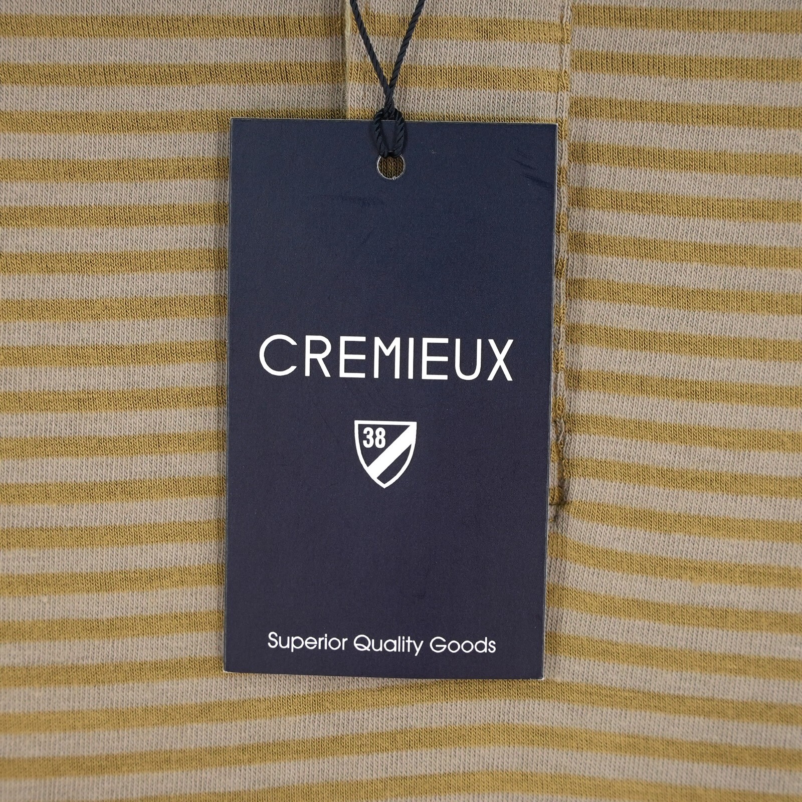 Cremieux Men’s Long-Sleeve Henley Shirt XXL Gold Gray Striped NWT $69.50