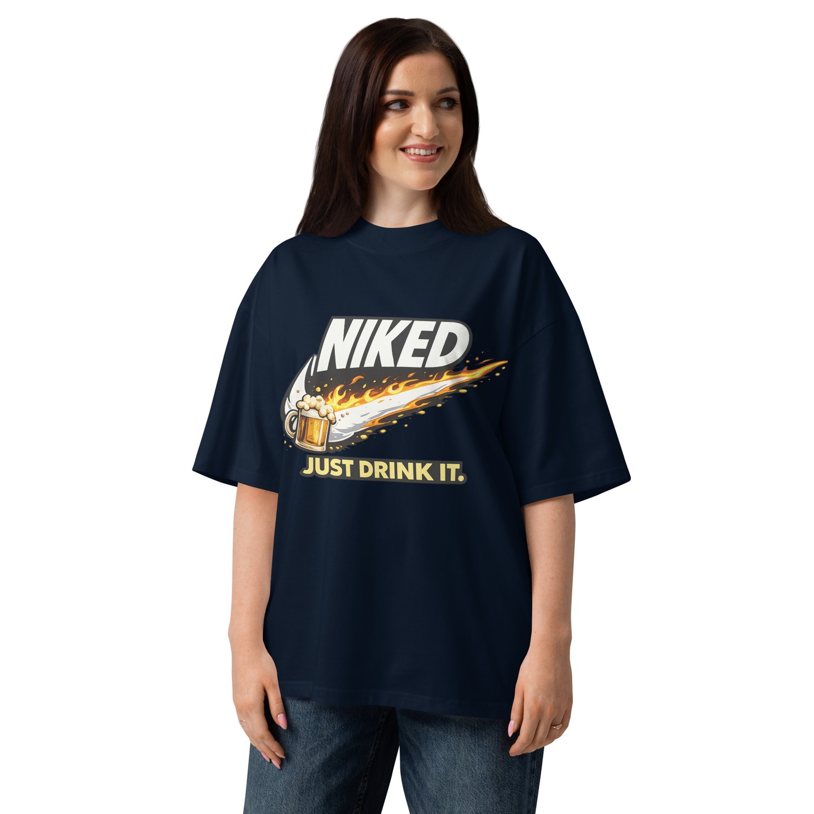 Premium Oversized High-Neck T-Shirt | Heavyweight Organic Cotton
