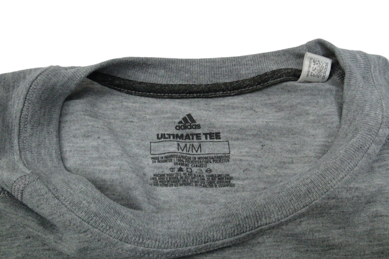 Adidas Ultimate Tee Men’s M/M Grey Short Sleeve Crew Neck Logo T-Shirt T0492