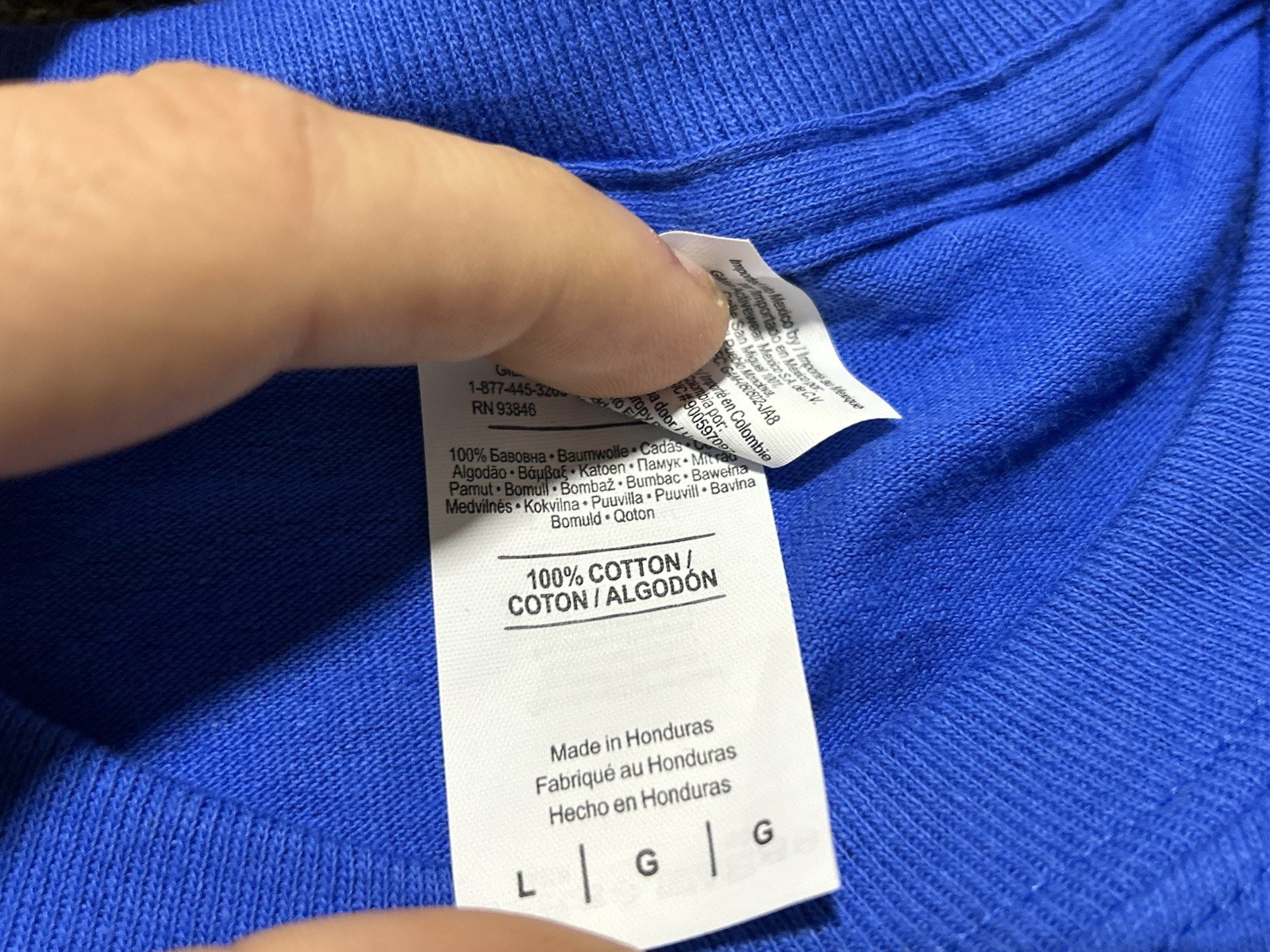 Gildan Ultra Cotton T-Shirt Men’s Large Blue Long Sleeve Crew Neck Casual NWT