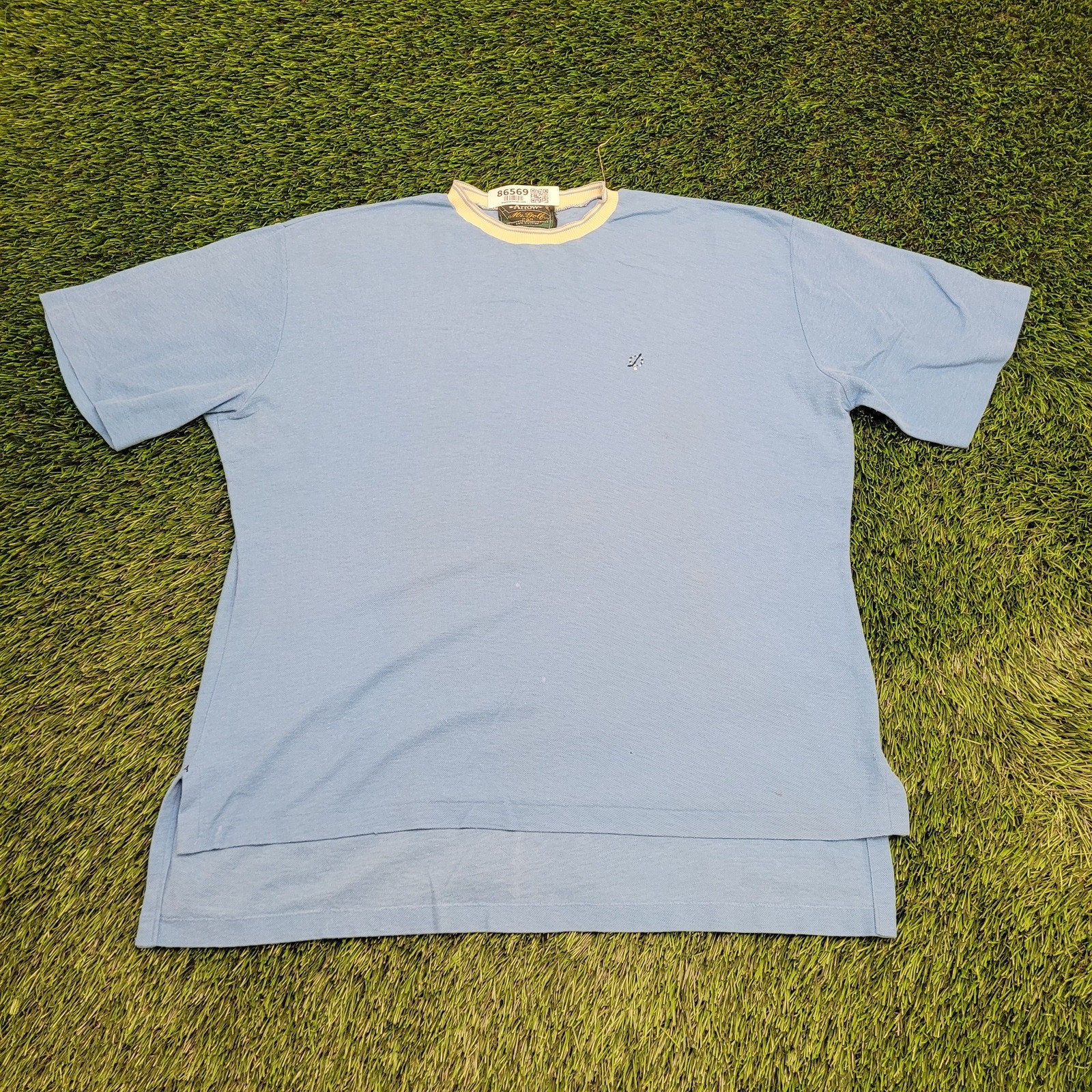 Vintage 80s Arrow Golf Shirt L/XL 23×28 Blue