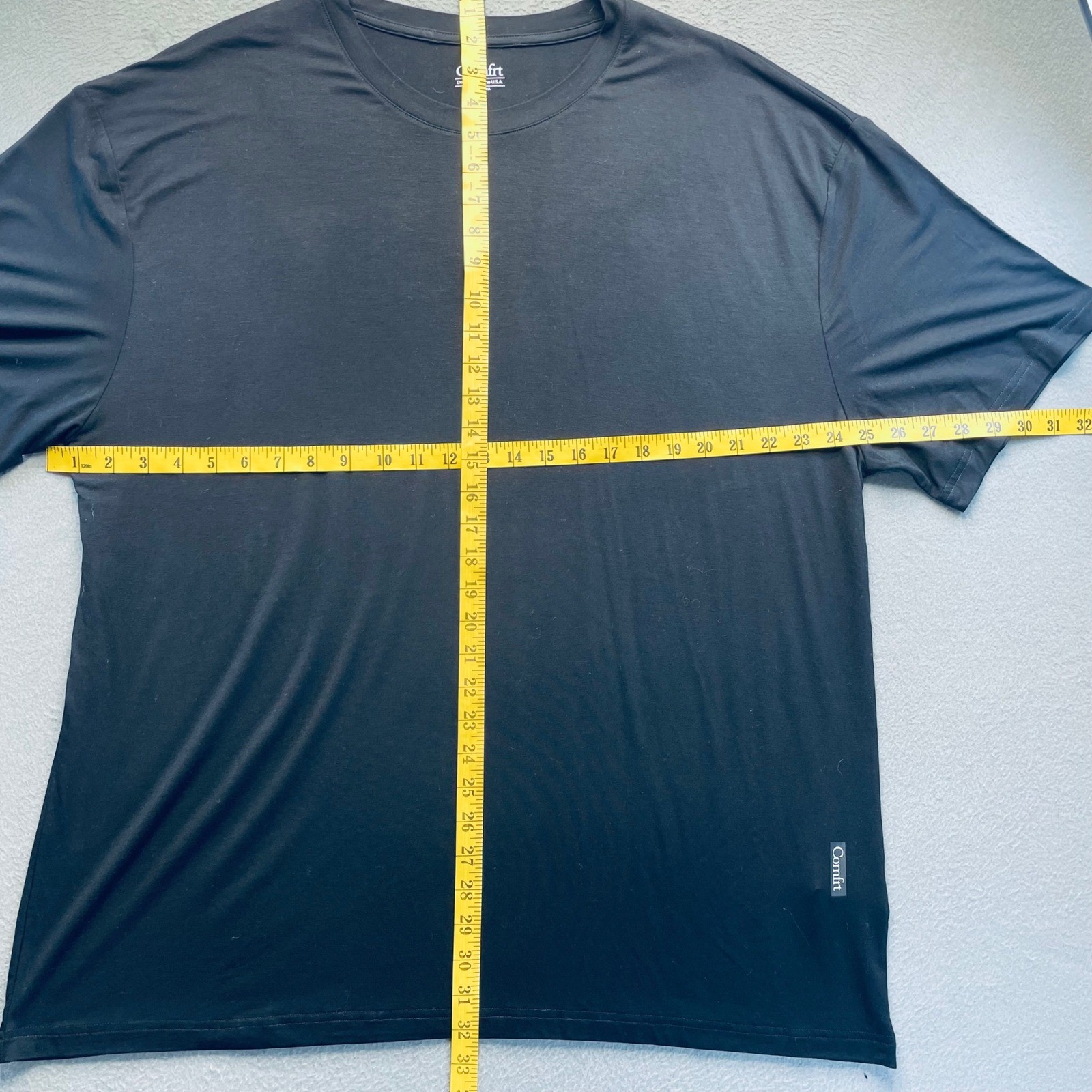 Comfrt Men Cloud Lounge Tee Rayon Spandex Onyx Black 2XL Minimalist Soft Shirt