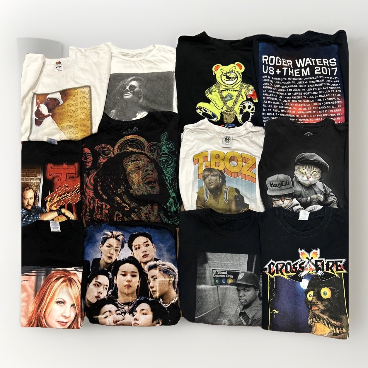 Vintage Lot Of 12 Band T Shirts Concert Men L-XL Rare Condition Rap Rock Metal