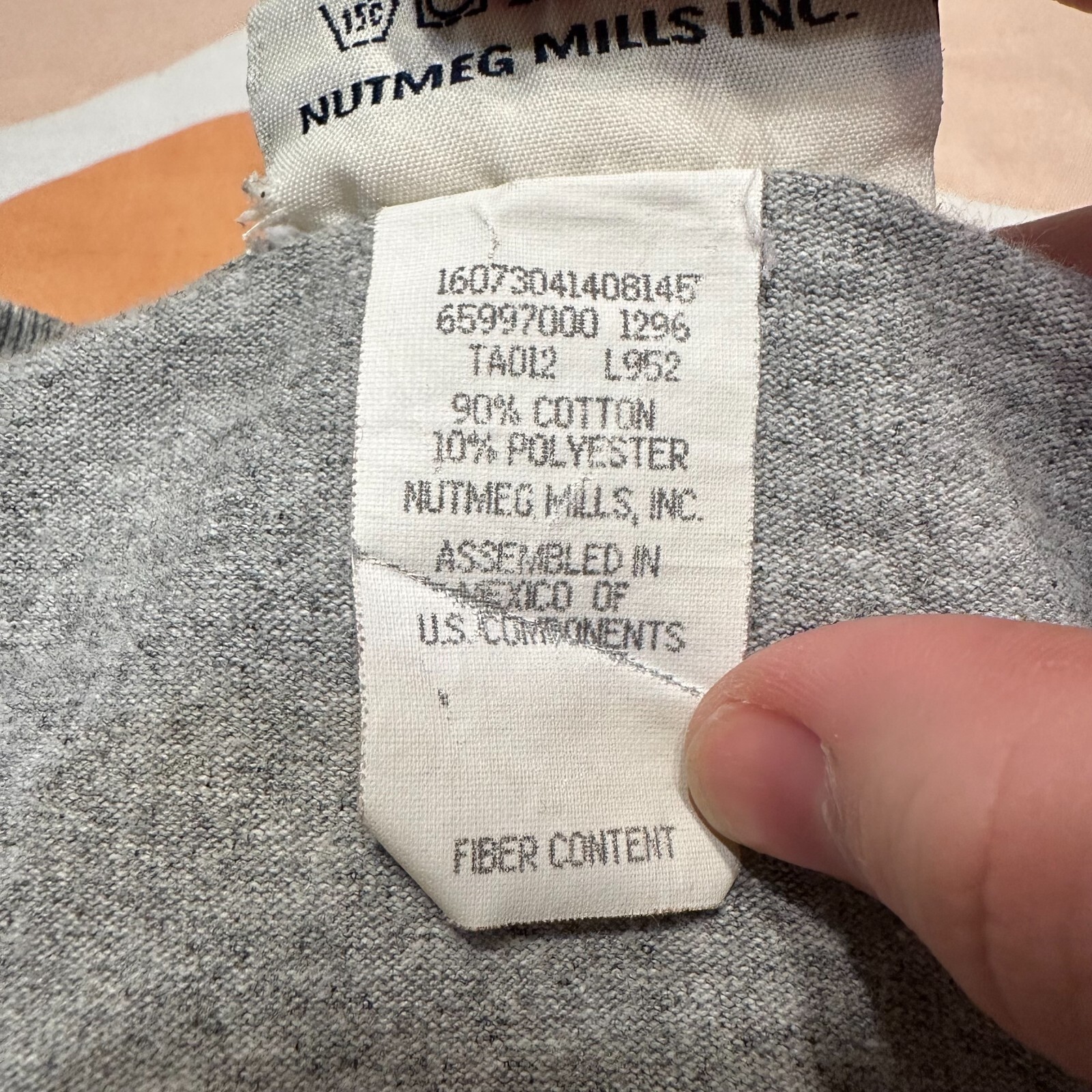 VINTAGE Nutmeg Mills Wisconsin Badgers Football Shirt Men’s Large Gray Lee Sport