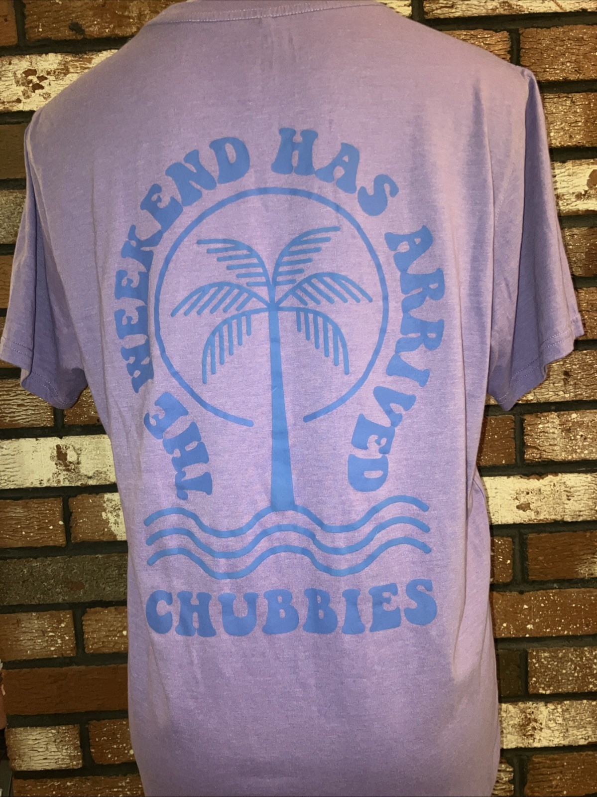 Chubbies T Shirt Weekend Has Arrived Purple The Relaxer Short Sleeve Mens L