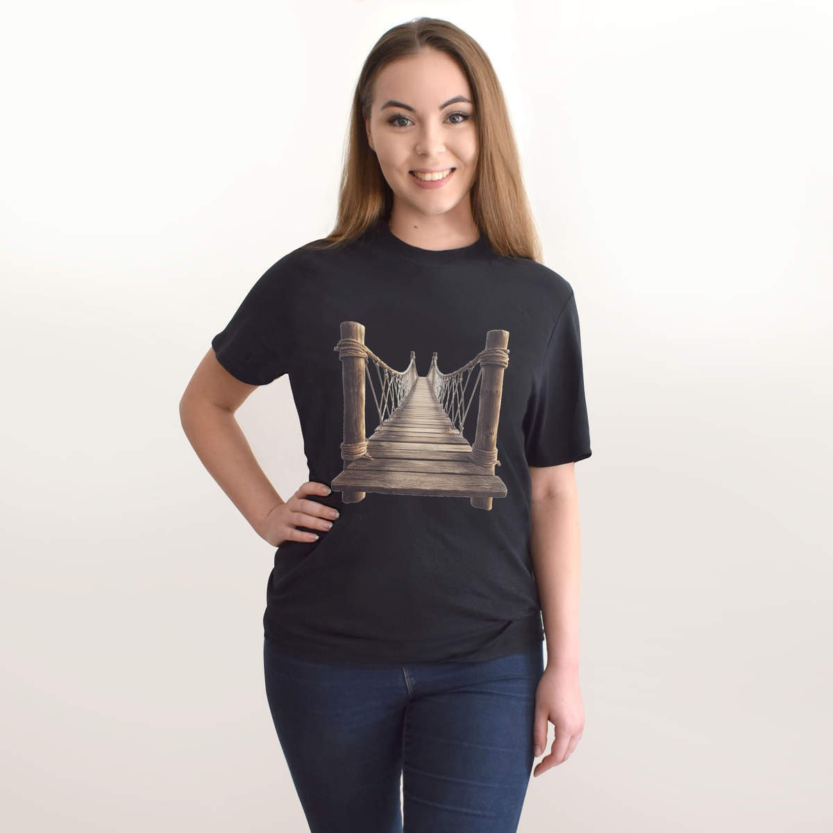 ‘Wooden Bridge Front View’ Unisex T-Shirt – 100% Cotton (S-XXL) (TA052586)