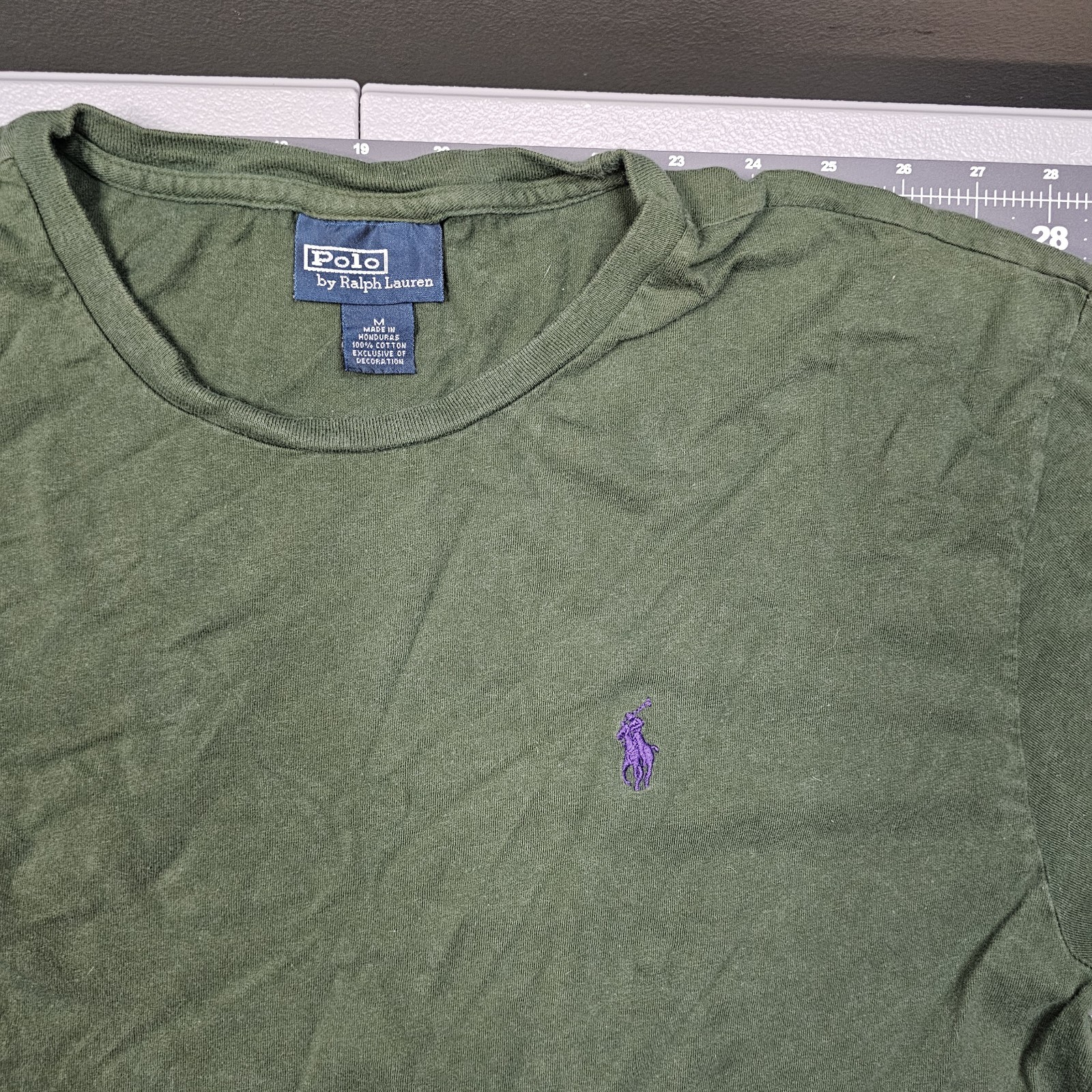 Vintage Polo Ralph Lauren Tshirt Medium Green 90s Singlestitch Preppy Classic