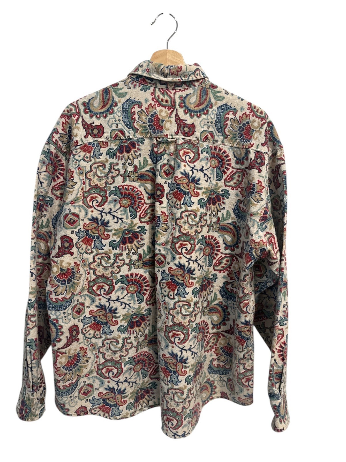Johnny Cotton USA Paisley Tapestry Button Up Shirt Large Vintage
