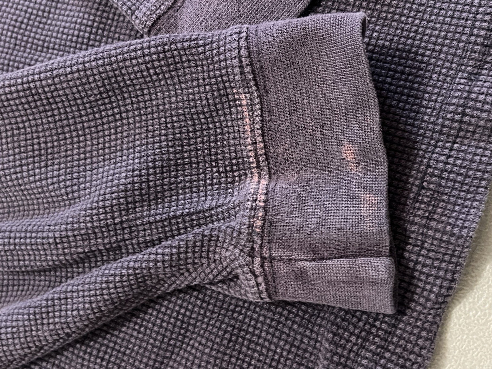 Eddie Bauer Men’s Vintage Waffle Knit Henley Long Sleeve Shirt Navy XL Heavy Wt
