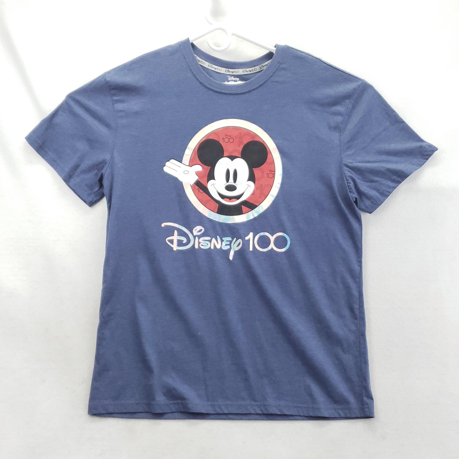 Disney Shirt Mens XL Blue Short Sleeve Disney 100 Mickey Mouse Graphic Logo Tee