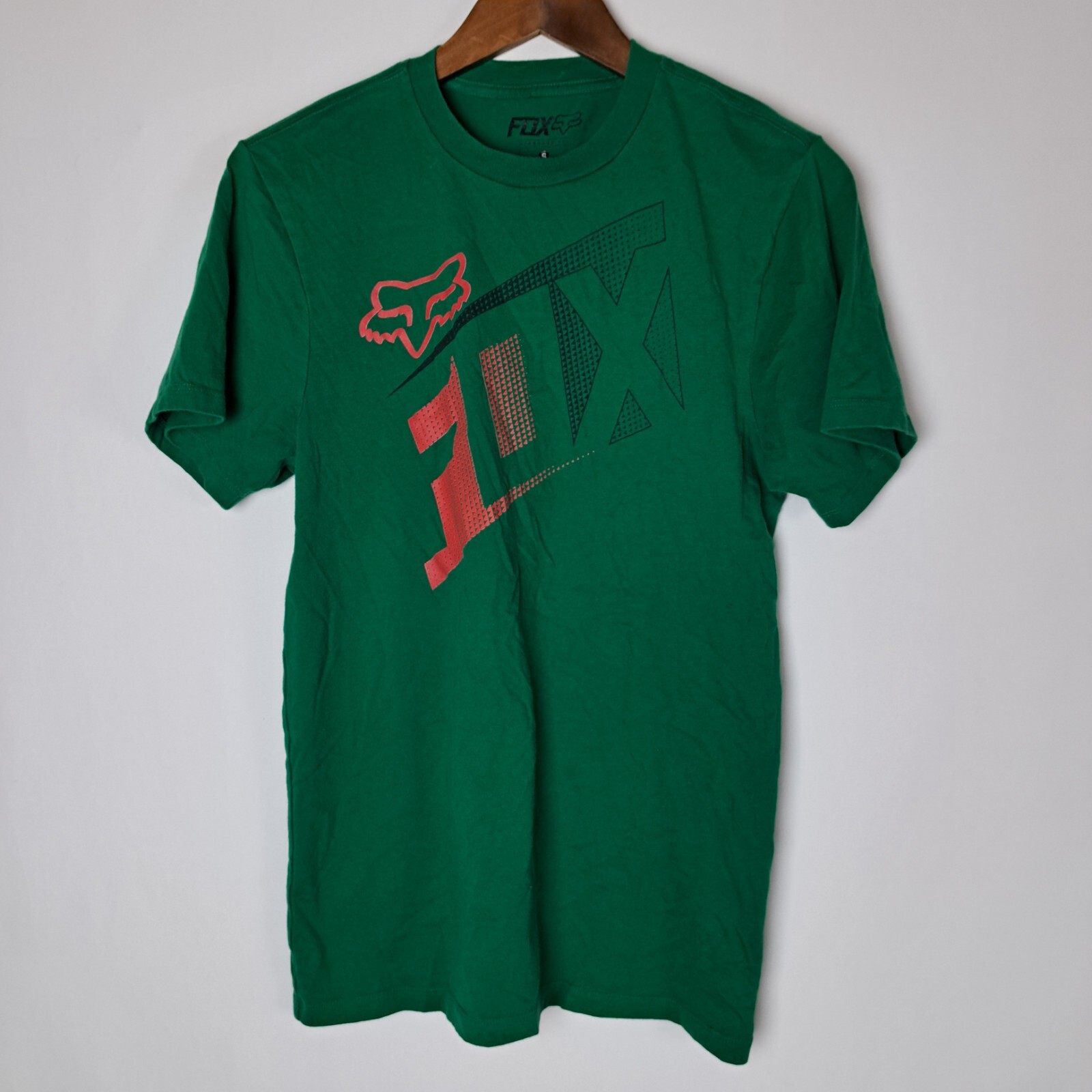 Fox Racing T-Shirt Mens Small Green Standard Fit Short Sleeve Logo