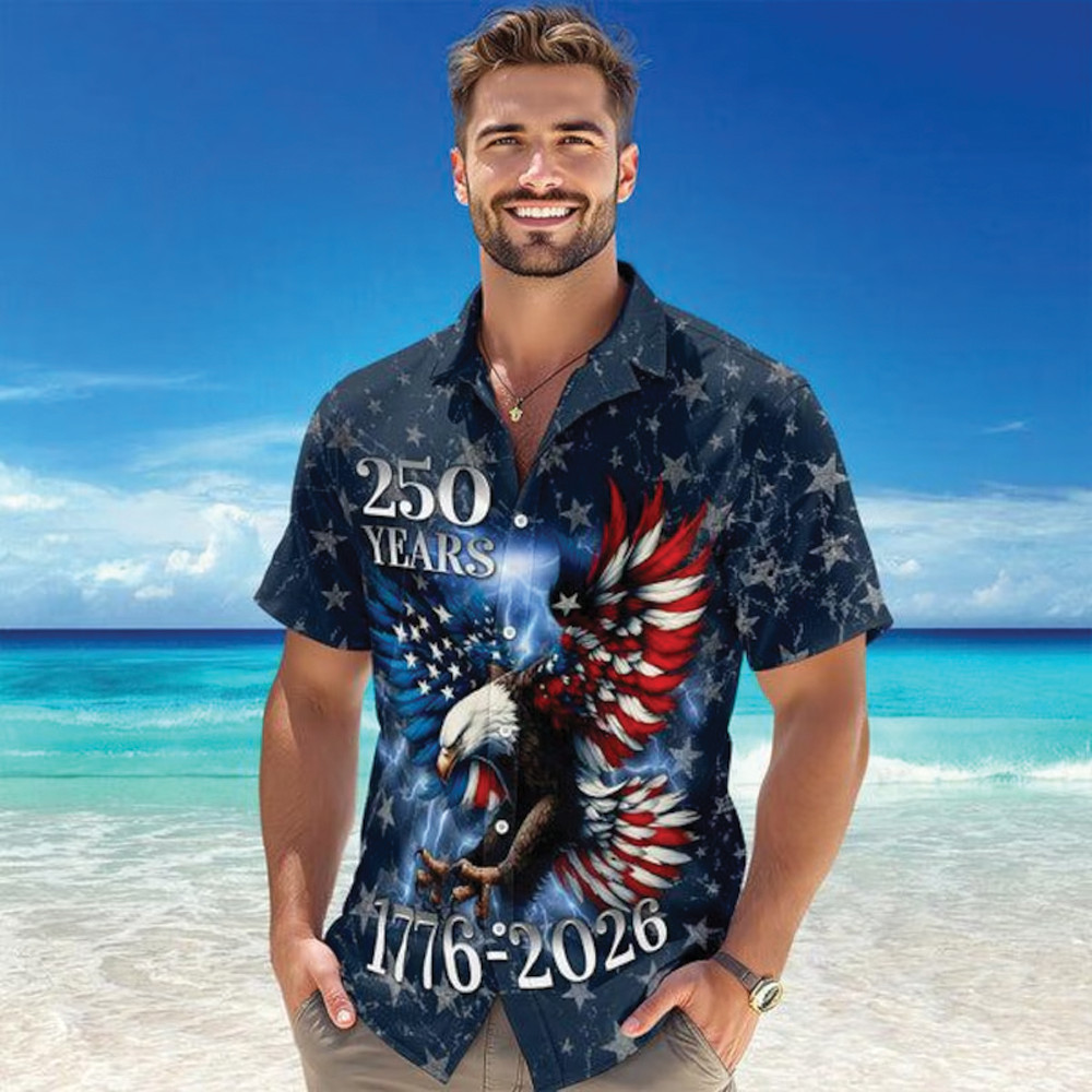 America 250th Anniversary Hawaiian Shirt, 250 Years Of Freedom Button Shirt