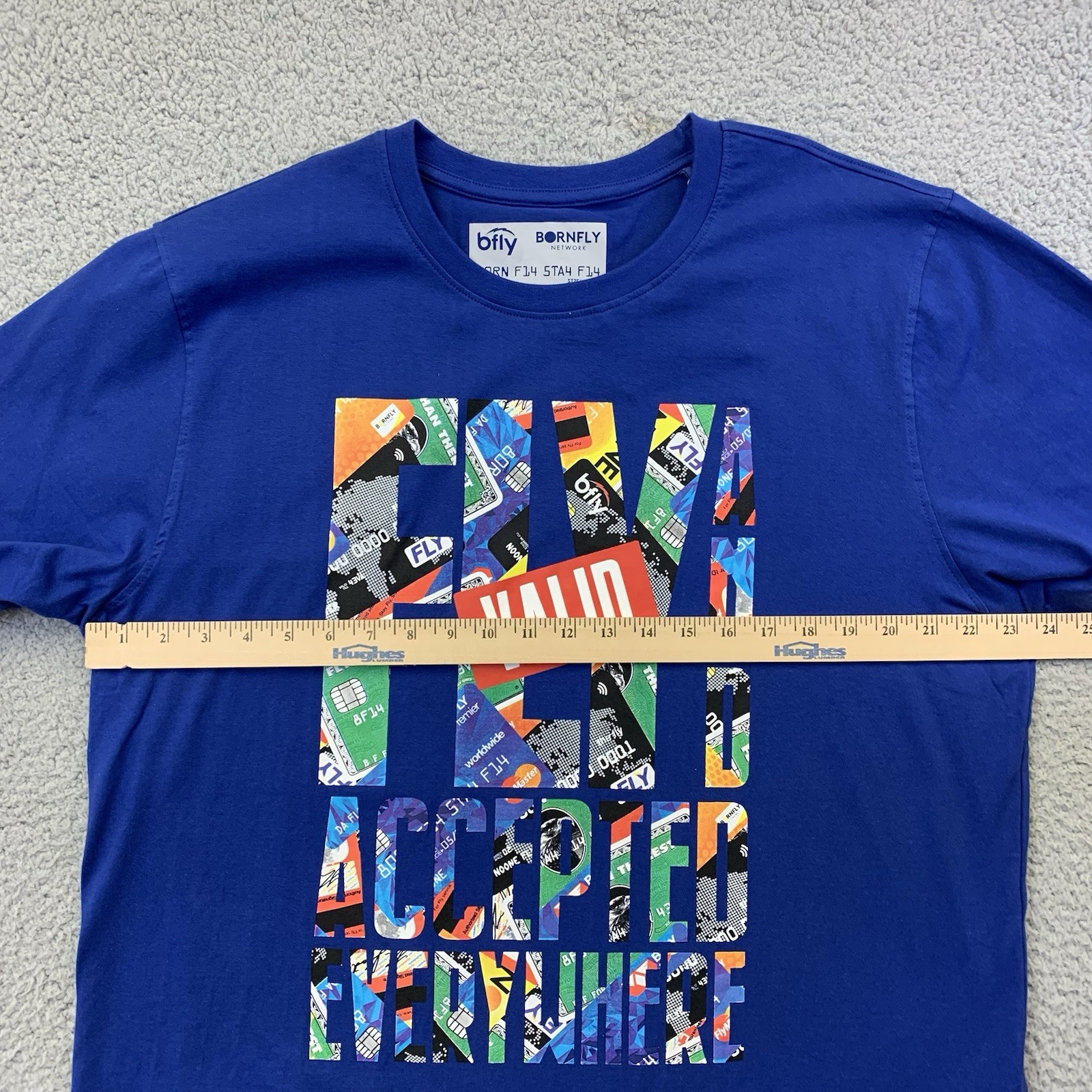 Born Fly Accepted Everywhere Royal Blue Men’s Short Sleeve T-Shirt Sz 2XL