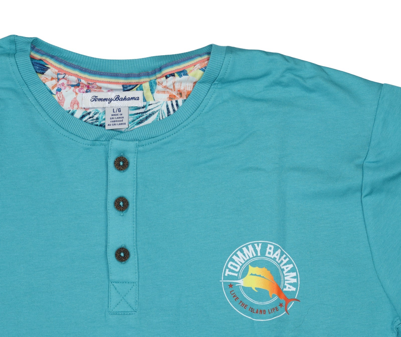 Tommy Bahama 3-Button Long Sleeve Solid Men’s Henley T-Shirt NWT Pick Color/Size