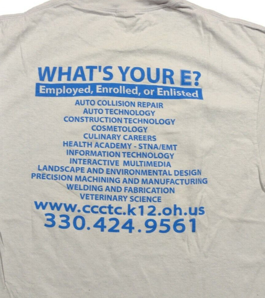 What’s Your E T Shirt Mens Large Gray Career Center Tee High School Trades Weld