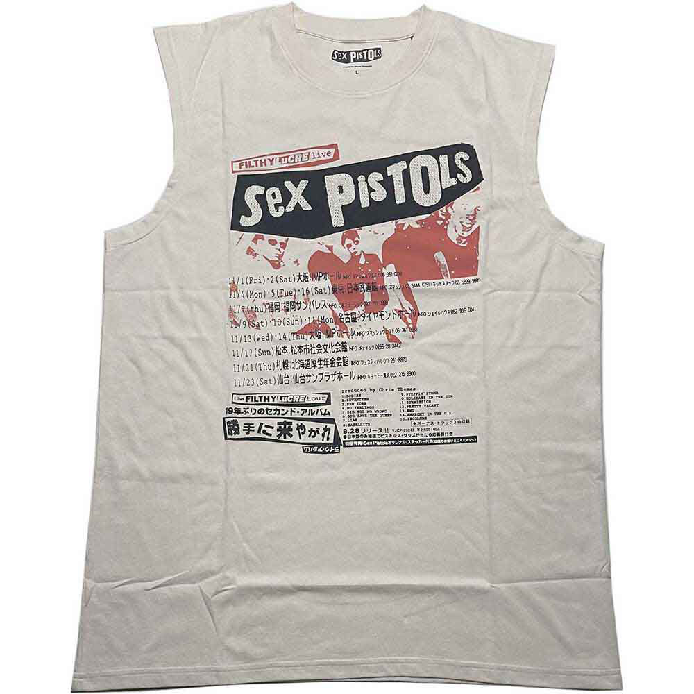 Sex Pistols – Filthy Lucre Japan – Embellished Natural Tank t-shirt