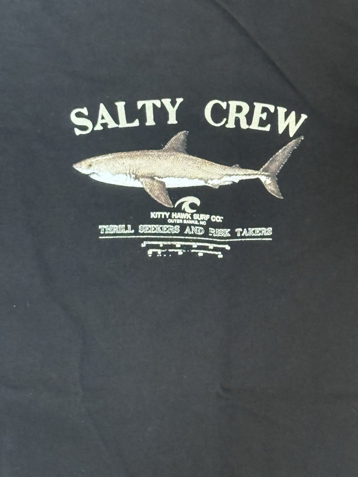 Salty Crew Shark Black T Shirt Size Medium
