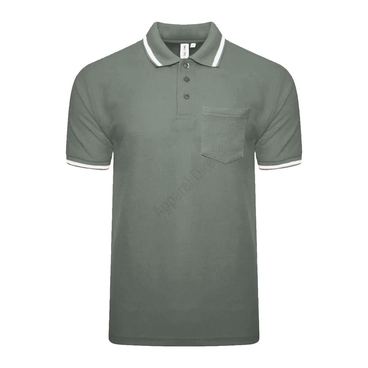 Men’s Polo Short Sleeve Pique Plain Single Tipping Chest Pocket Casual Tee Top