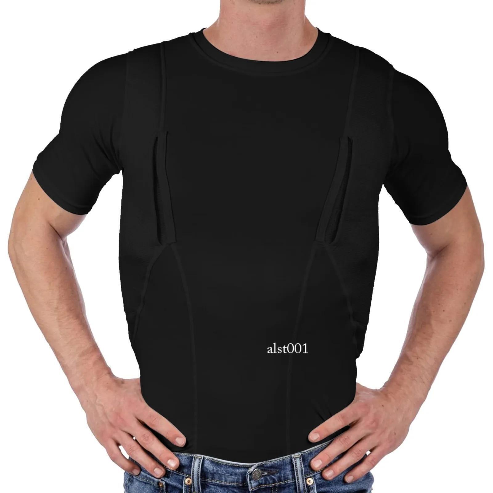 Men’s T-shirt Explosive Unisex Concealed Holster High Shirt Tops Tactical Casual