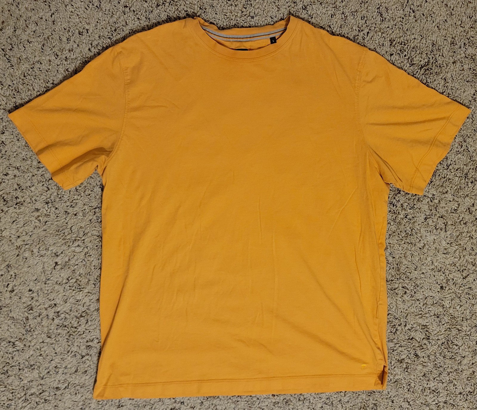 Left Coast Tee Men’s Large Orange Pima Cotton Short Sleeve Crew Neck T-Shirt