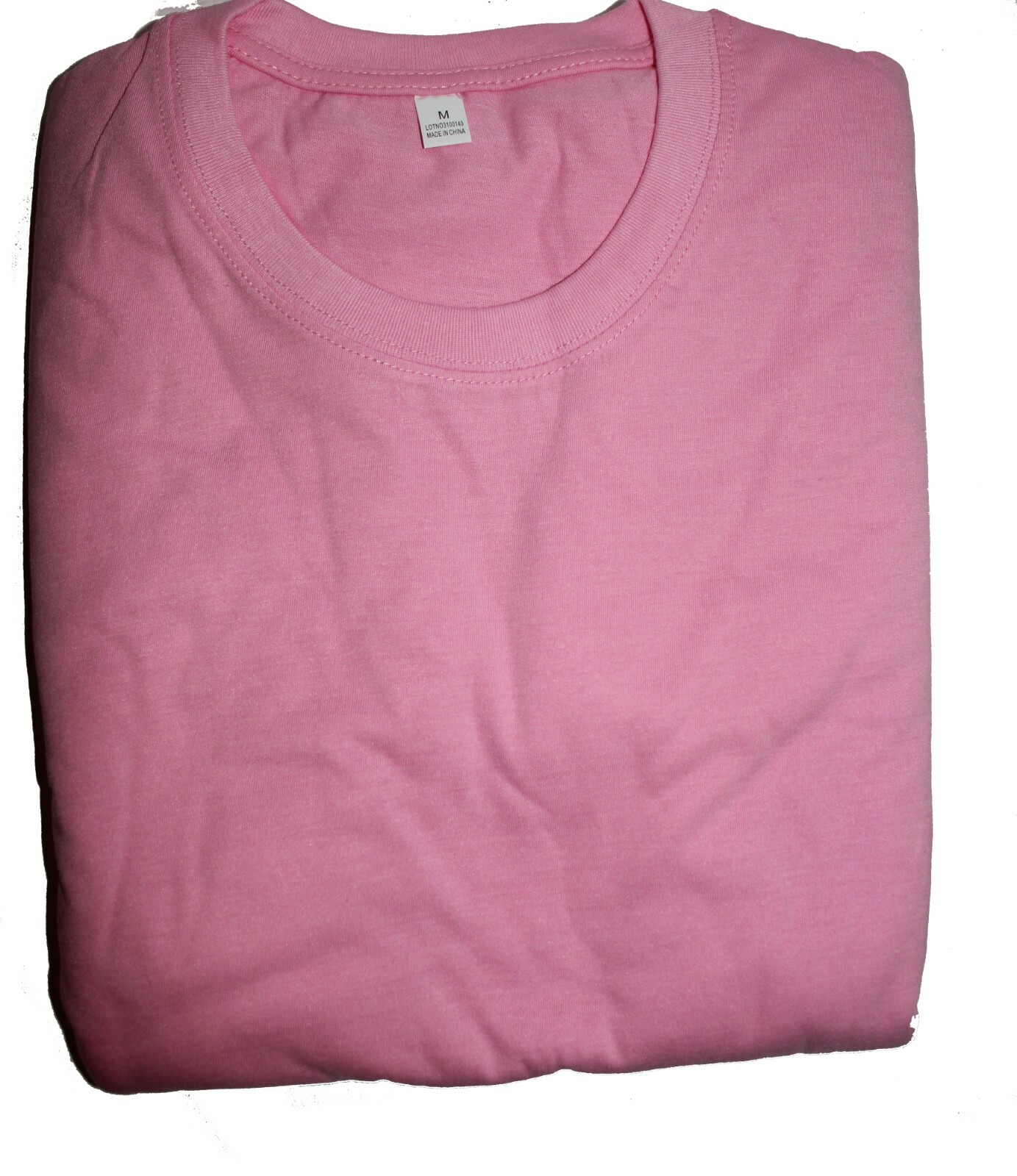 Solid Bright Color T Shirt, Green, Pink, Round Neck, Short Sleeves Size M Unisex