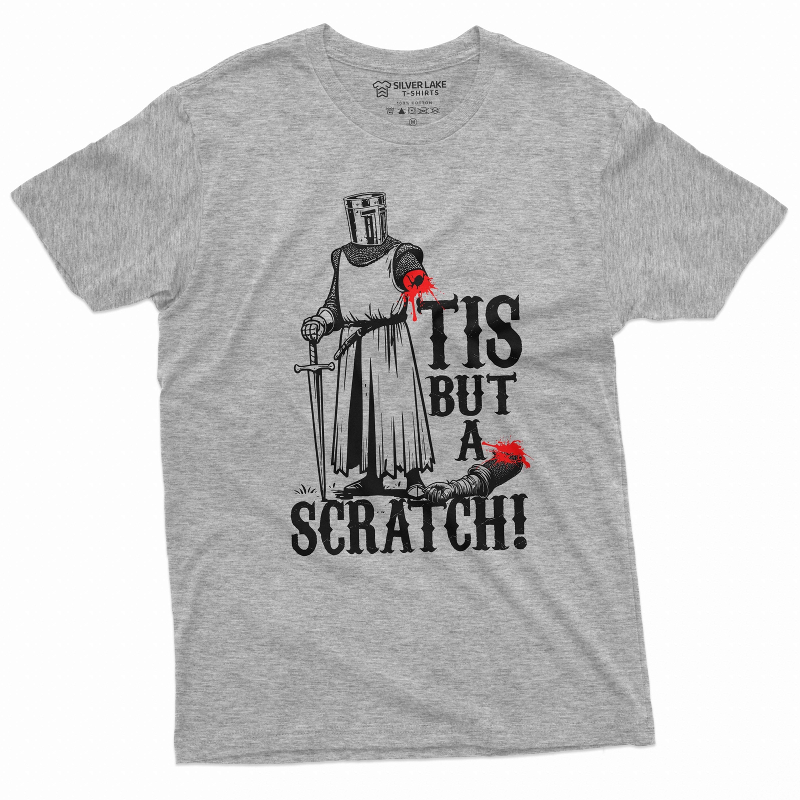 Men’s Funny Tis but a scratch medieval warrior knight crusader shirt for men him