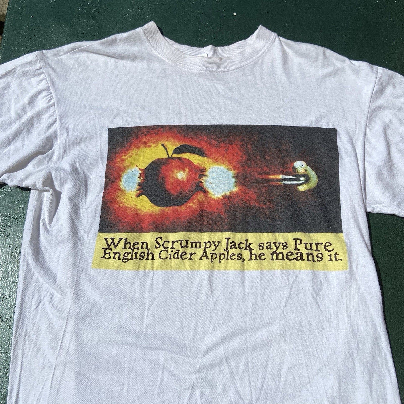 Vintage Scrumpy Jack Cider T Shirt Large Shooting Maggot 90s Promo Breweriana