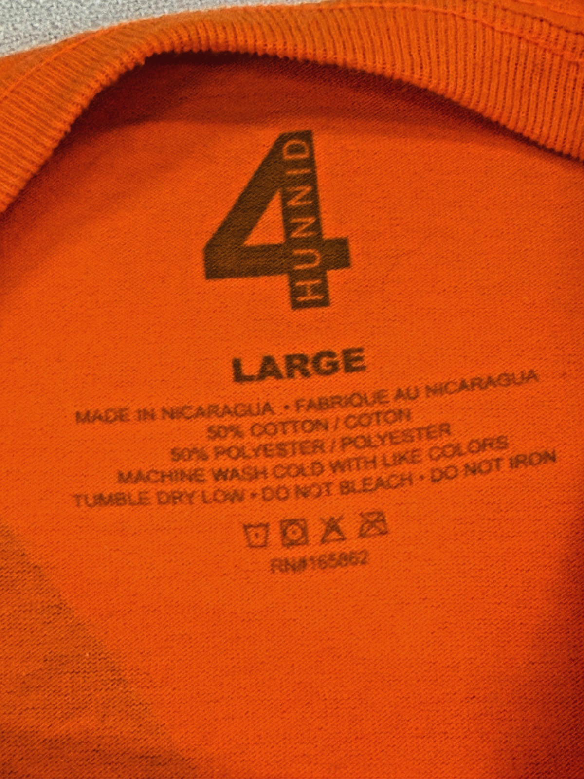 4Hunnid Orange Long Sleeve Graphic T-Shirt Men’s Large Streetwear Crew Neck