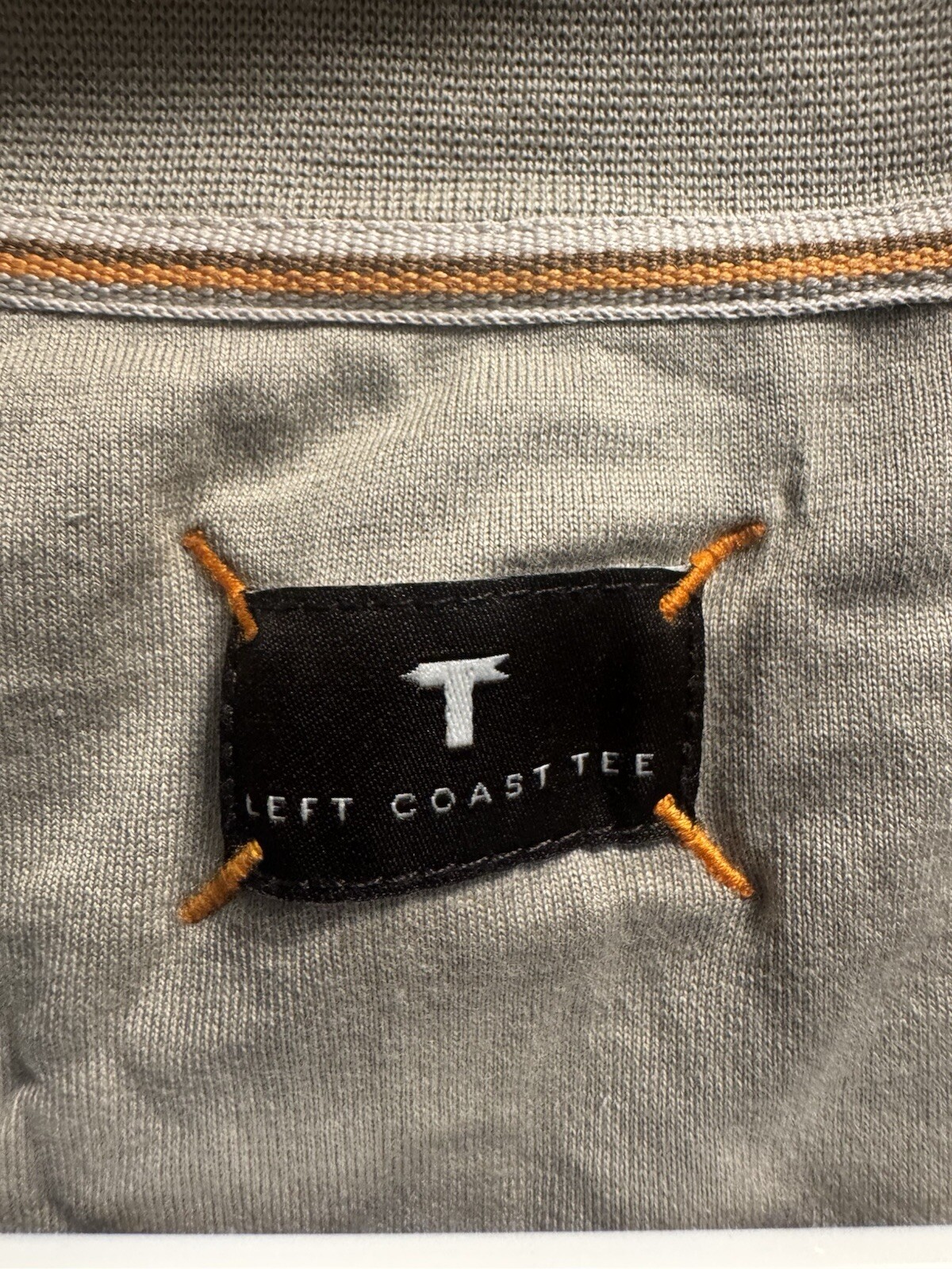 LEFT COAST TEE 1/4 Long Sleeved Pullover Mock Neck Tee Blue Cotton SZ Medium