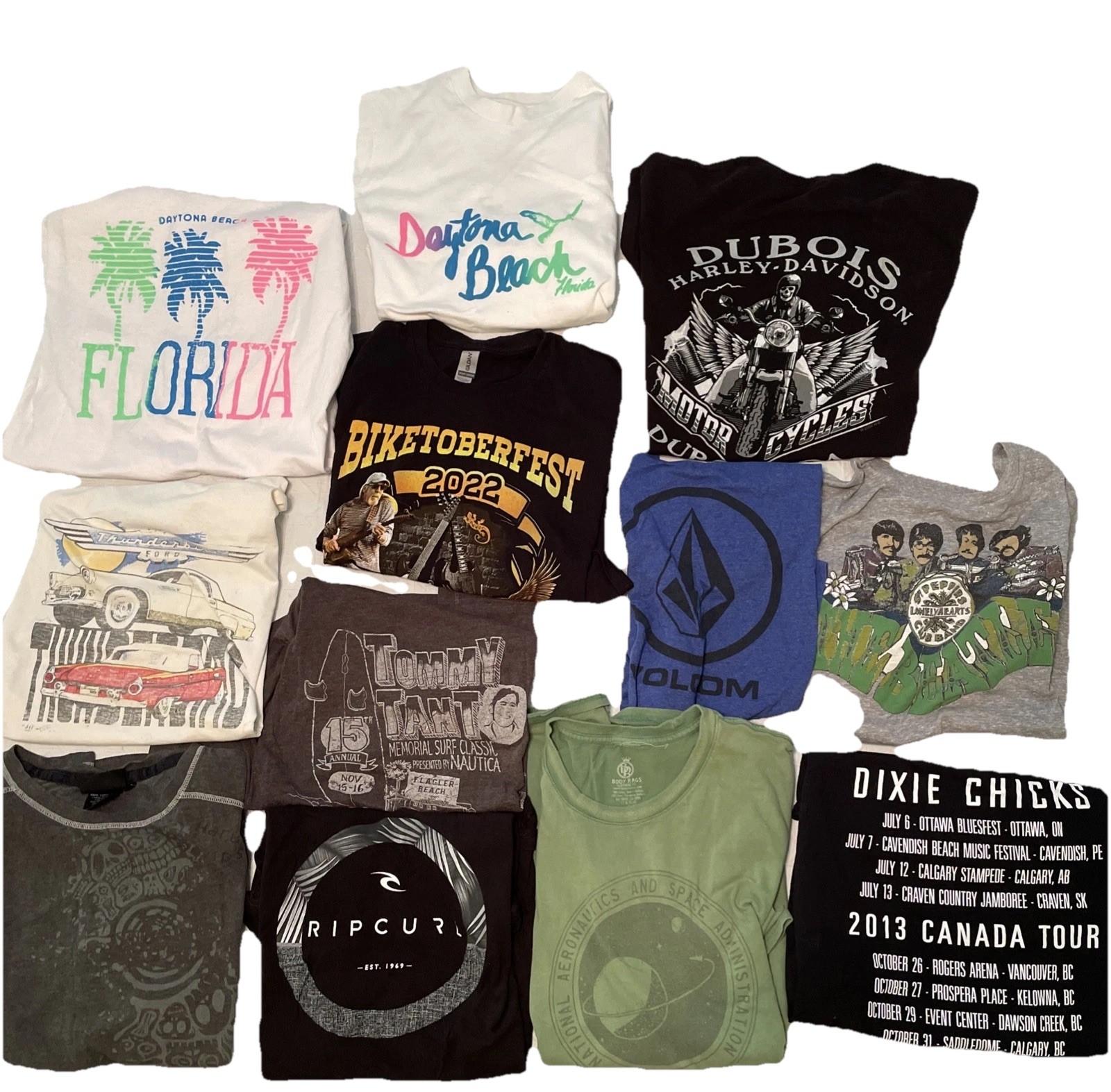 Vintage Clothing T Shirt Lot Of 12 Resale Wholesale Size Large Biker Surfer