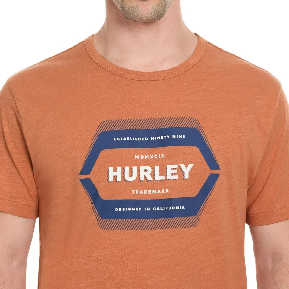 Hurley Men’s One-Piece Graphic Tee, Orange, L