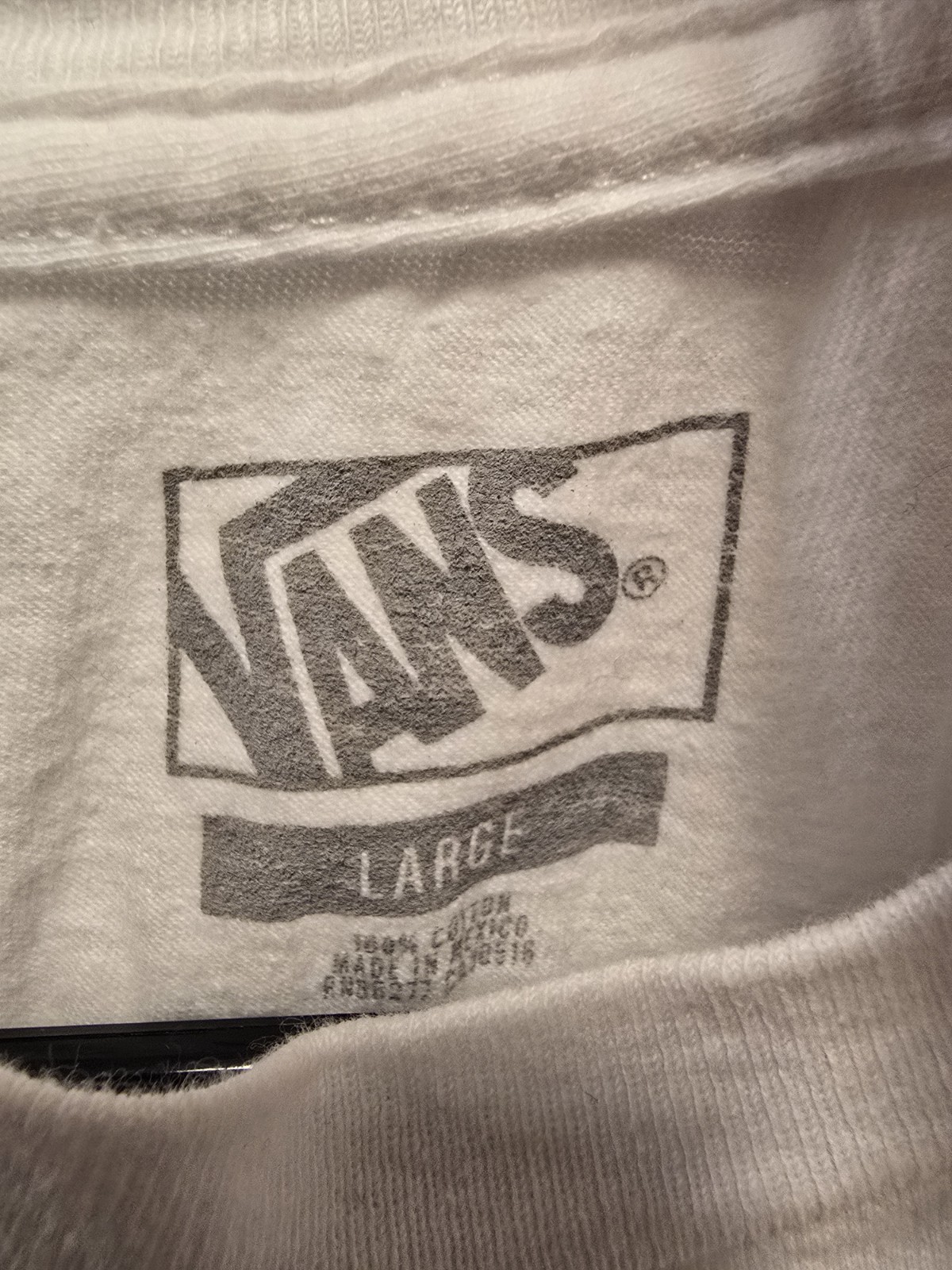 VANS Palm Tree Wave Graphic Print White Men’s Cotton Jersey T-Shirt Size L