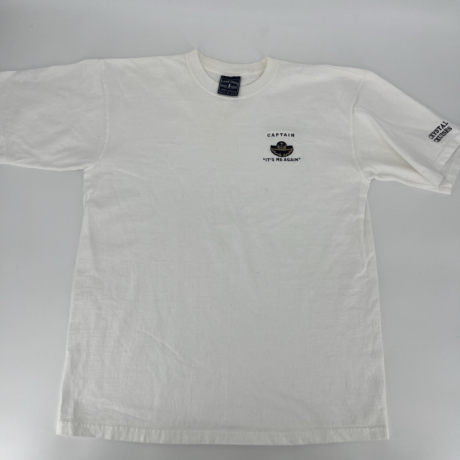 Crystal Cruises T-Shirt – VTG 90s Y2K – Mens Large Cotton Tee VGUC – Made in USA