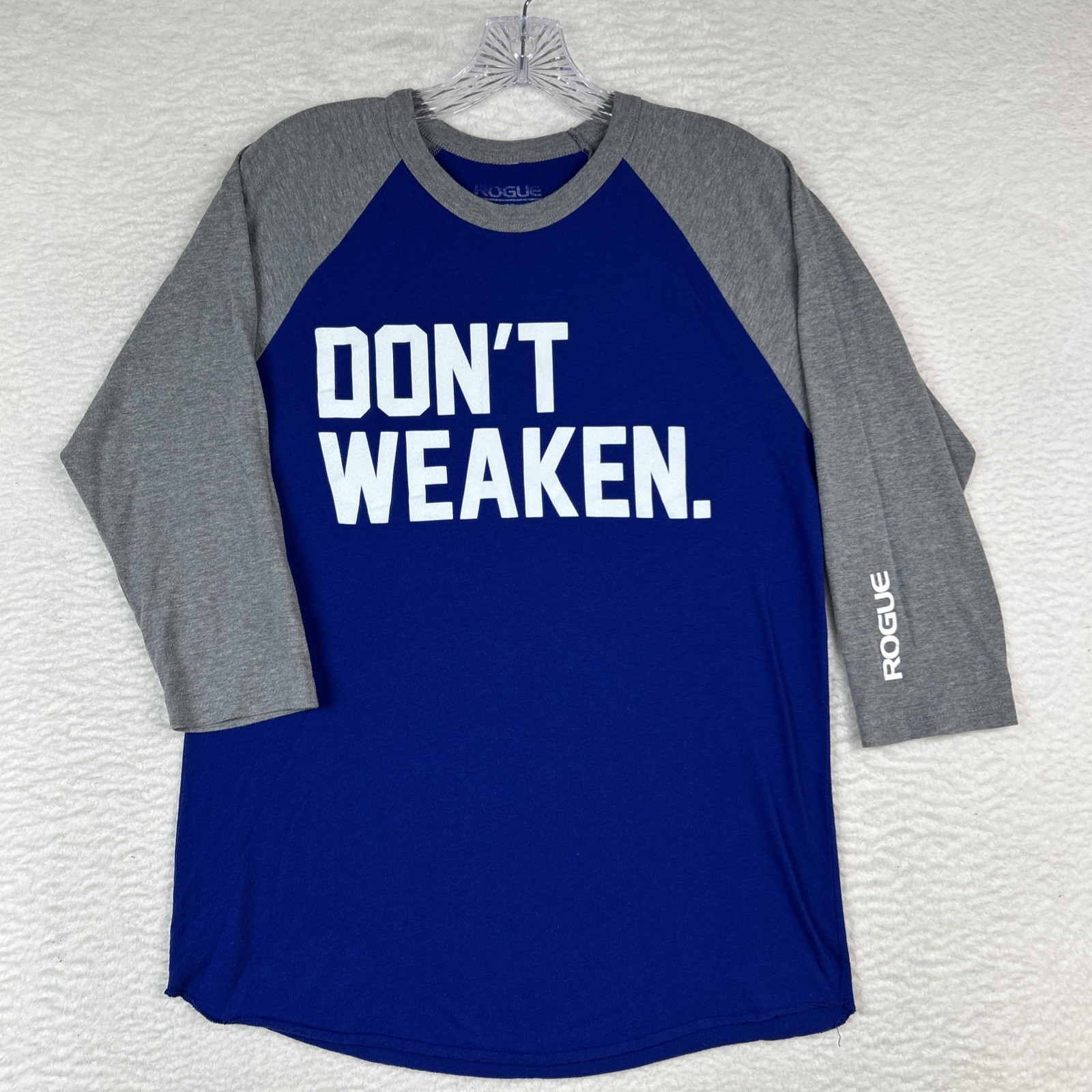 Rogue “Don’t Weaken” 3/4 Sleeve Shirt Size Medium Raglan Made in USA