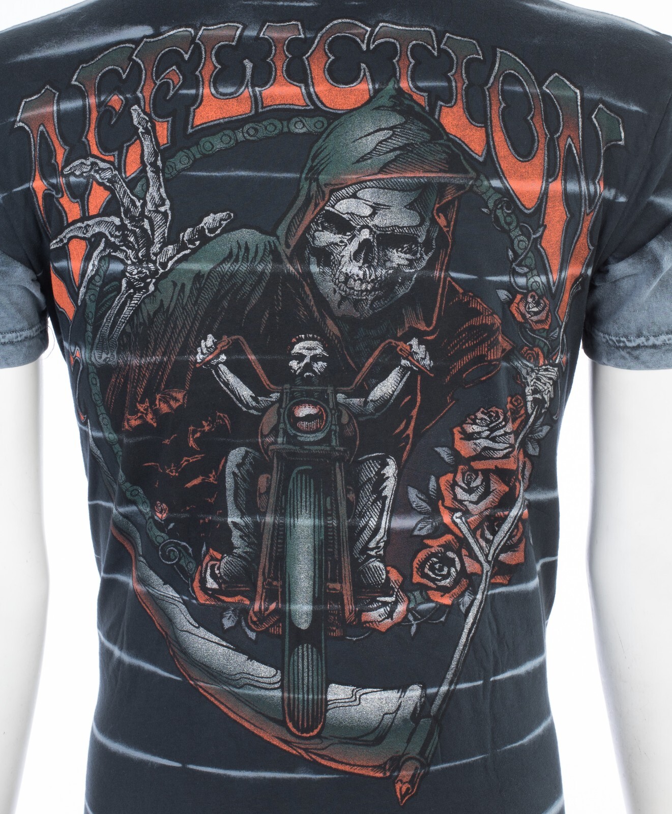 $58 AFFLICTION American Customs HELL RIDER Short Sleeve Slim Fit T-shirt NWT