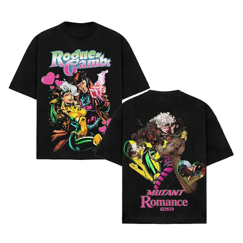 Rogue & Gambit Premium Cotton T-Shirt, XMen Gambit Rogue Shirt, Mutant Romance S