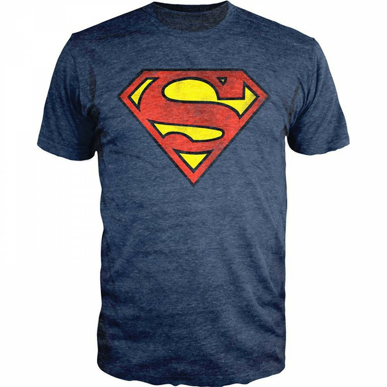 DC Comics Superman Logo Navy Heather T-Shirt Blue