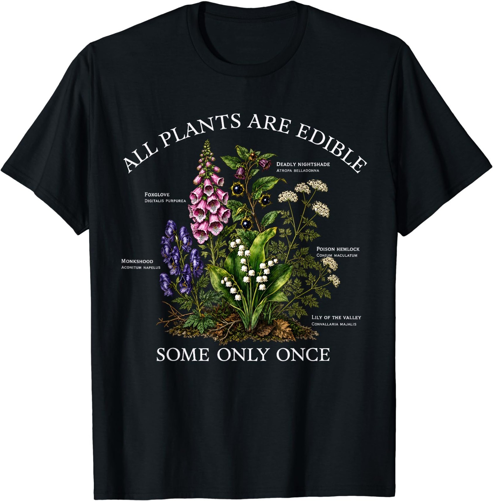 All Plants are Edible Some Only Once Funny Botany Gardening T-Shirt