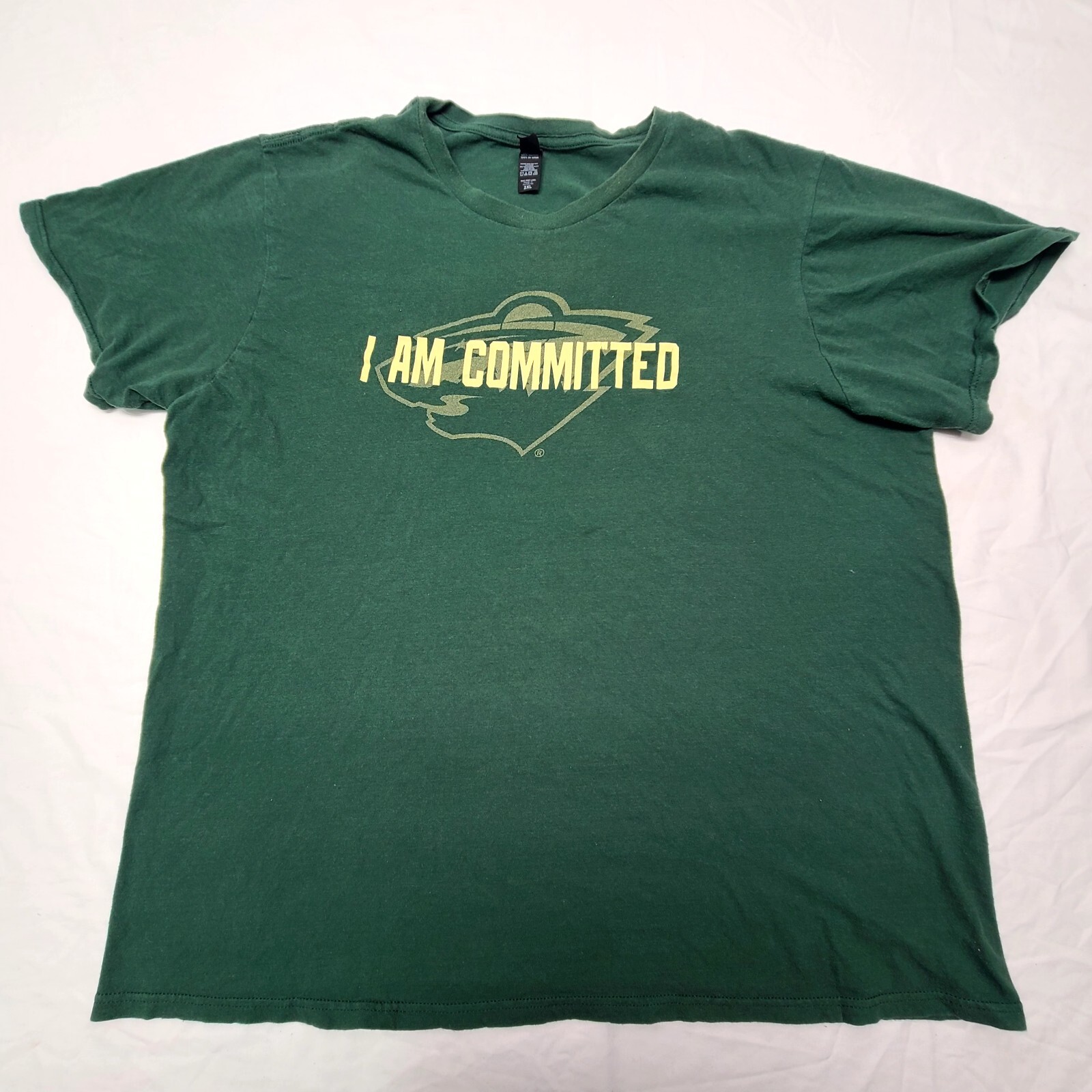 Minnesota Wilds I Am Committed The Comcert Tee District Green 2XL Pre-shrunk