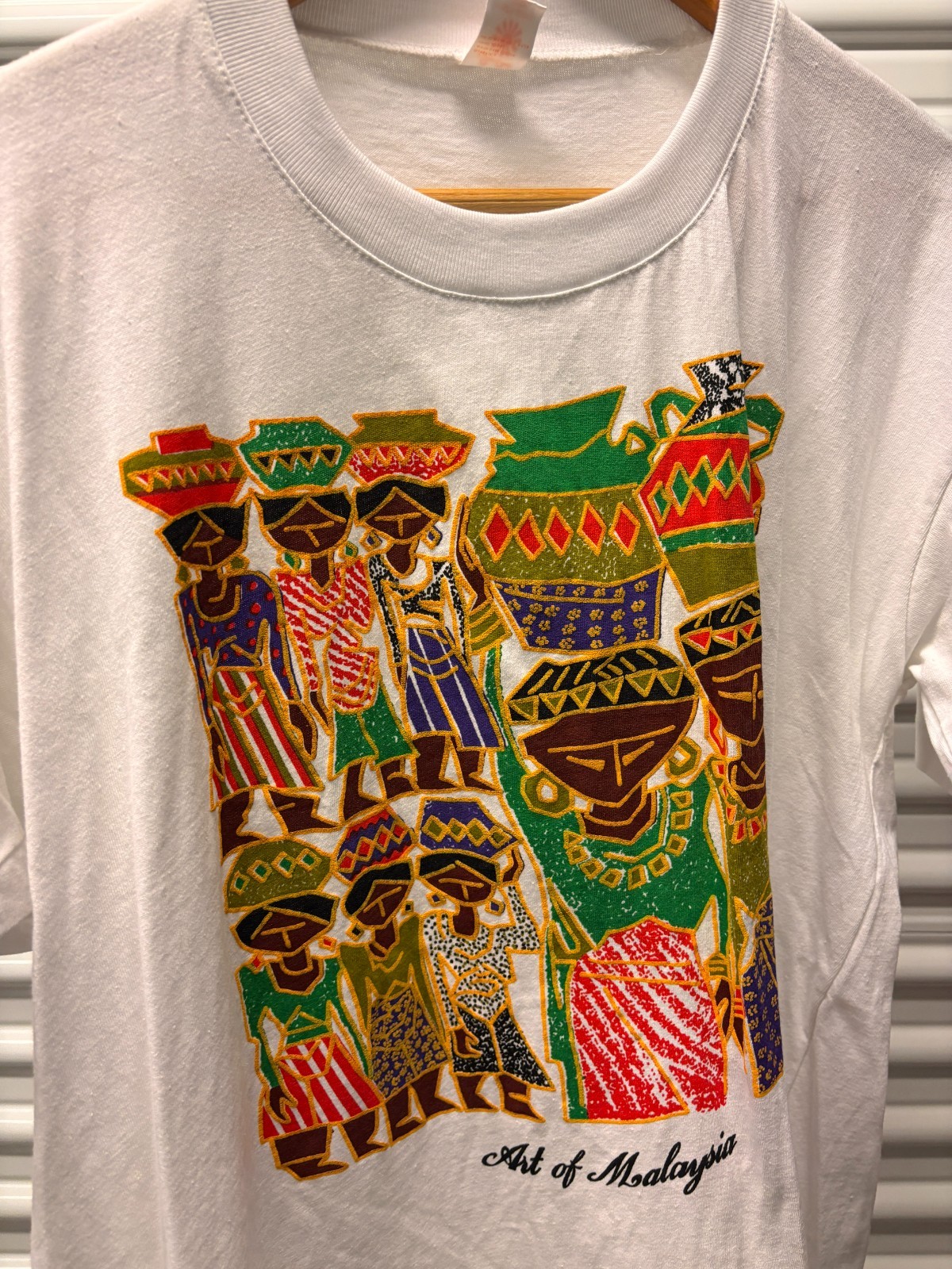 Vintage Art of Malaysia Souvenir Tourist Graphic T Shirt 2XL Single Stitch 90s