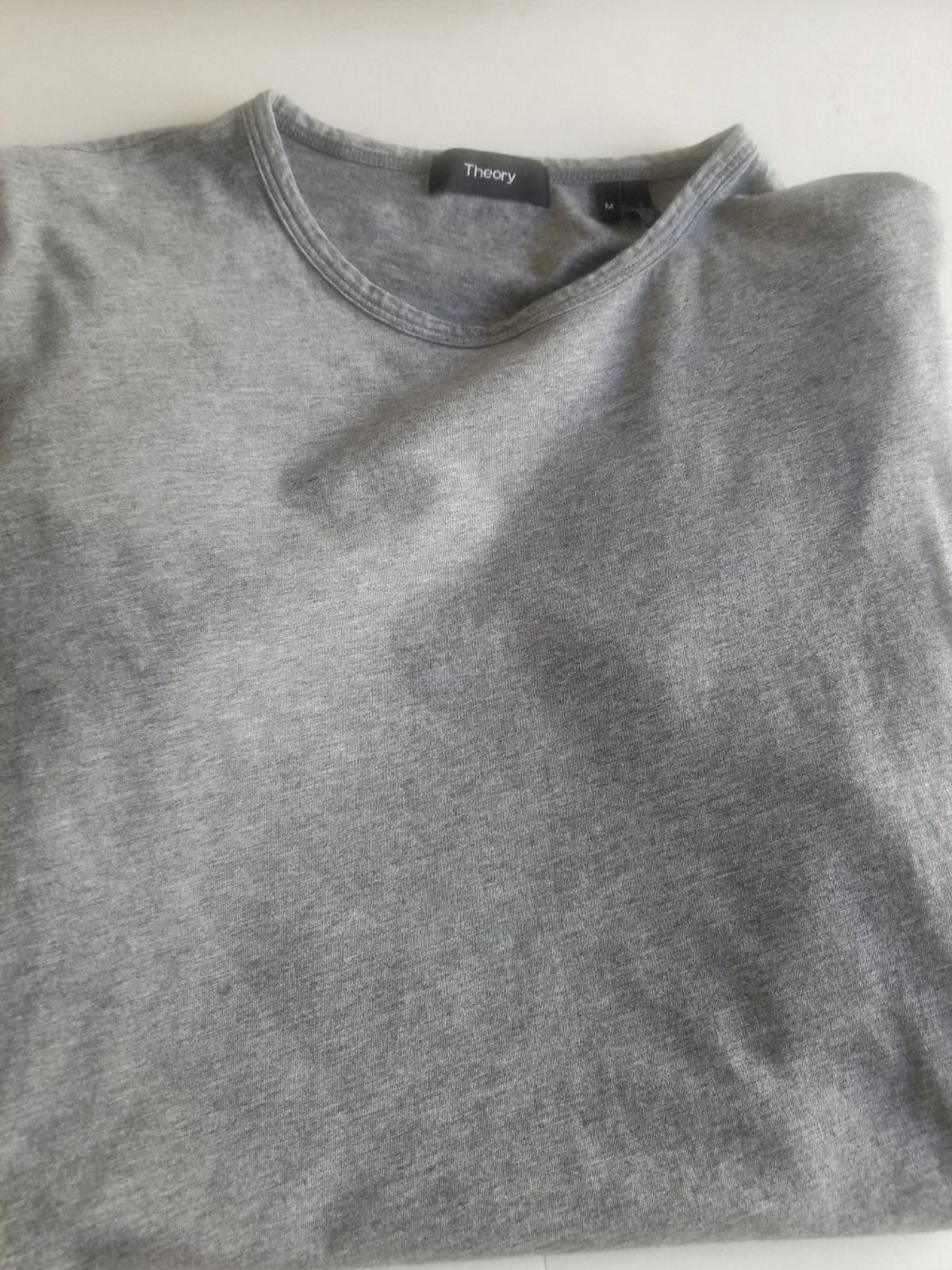Theory 100% Pima Cotton CrewNeck T-Shirt Mens Medium Grey Peru