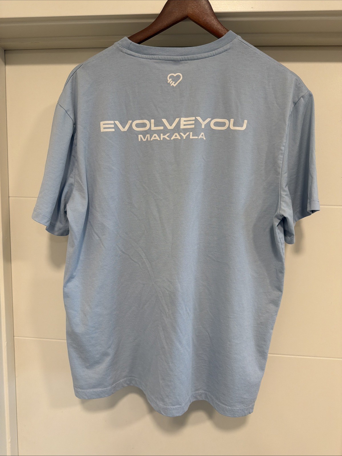 Evolve You Makayla Graphic T-Shirt Light Blue Unisex Size S/M Cotton Tee