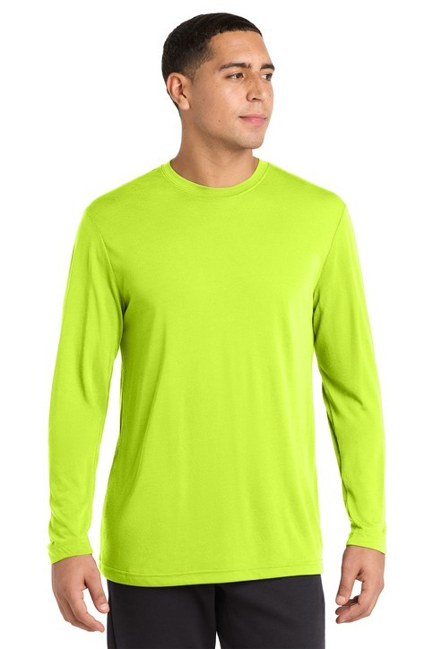SPORT TEK POSICHARGE COMPETITOR LONG SLEEVE TEE NEON YELLOW SIZE XL