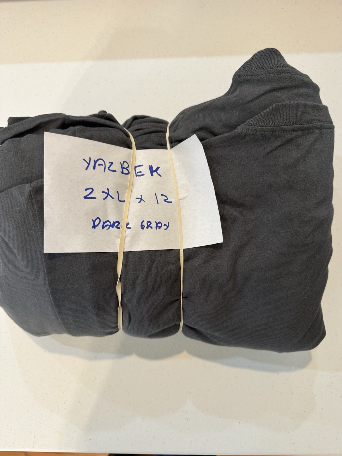 LOT OF 12 Yazbek Adult T-Shirts – Dark Gray – 2XL| NWOT