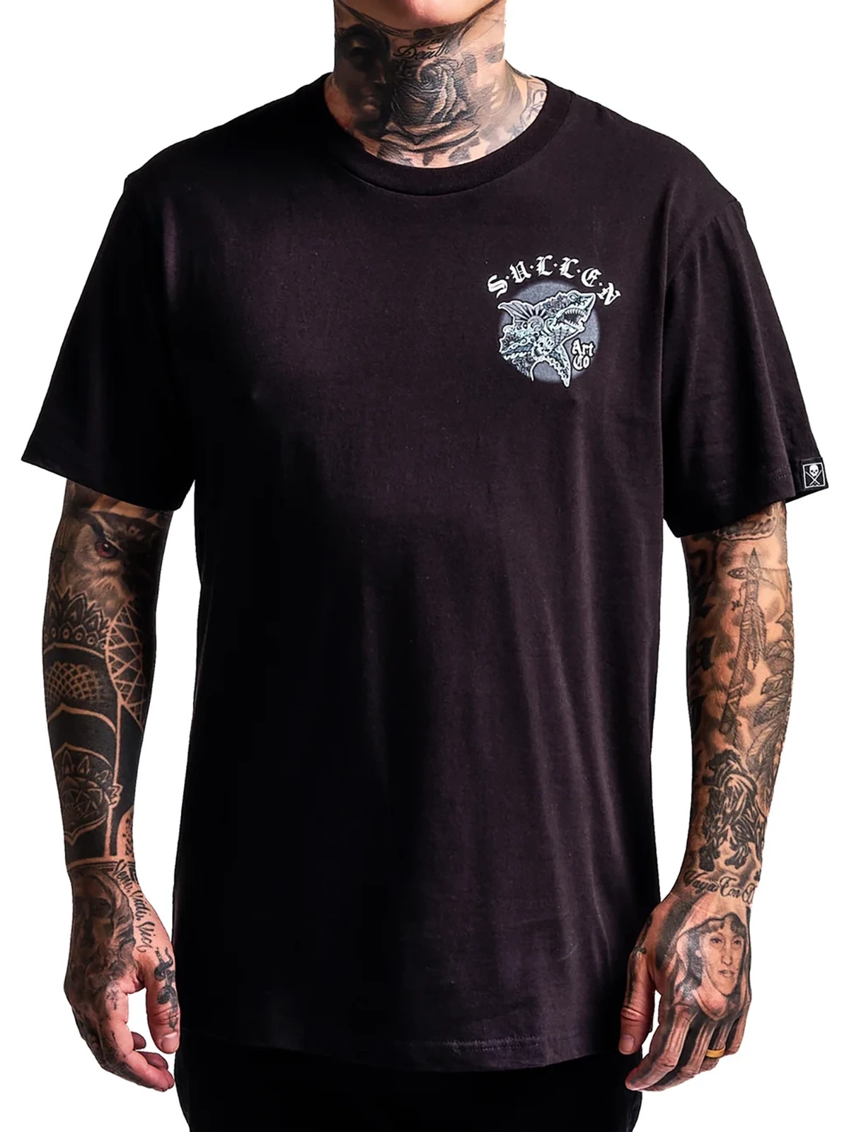 Sullen Men’s Infested Waters Short Sleeve Graphic T-shirt Shark Week Tattoo Tee