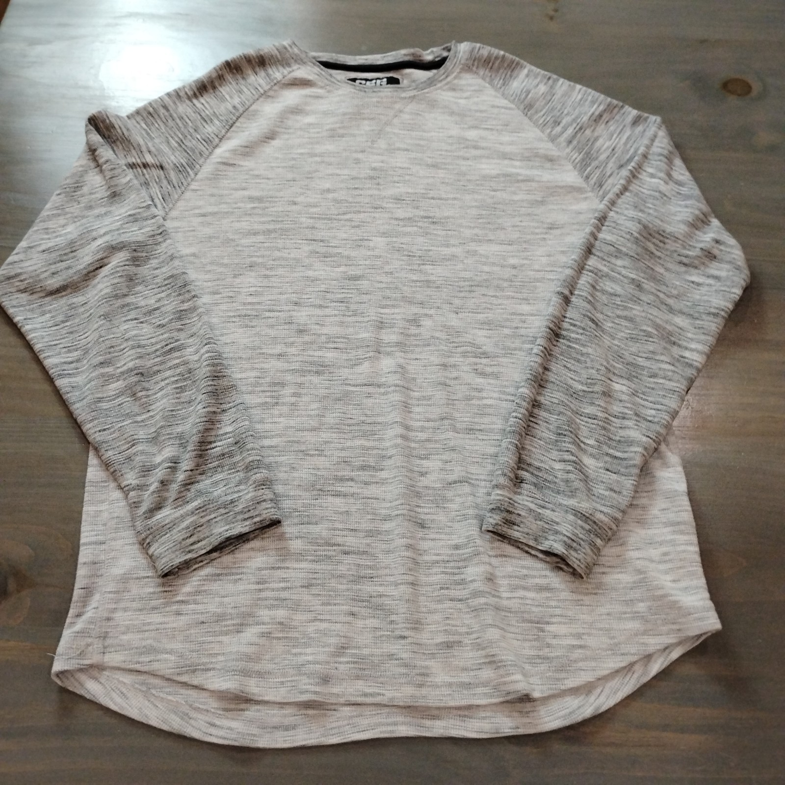 CSG Mens Size XL Heather Gray Thermal Shirt Waffle Knit Long Sleeve Warm Layer