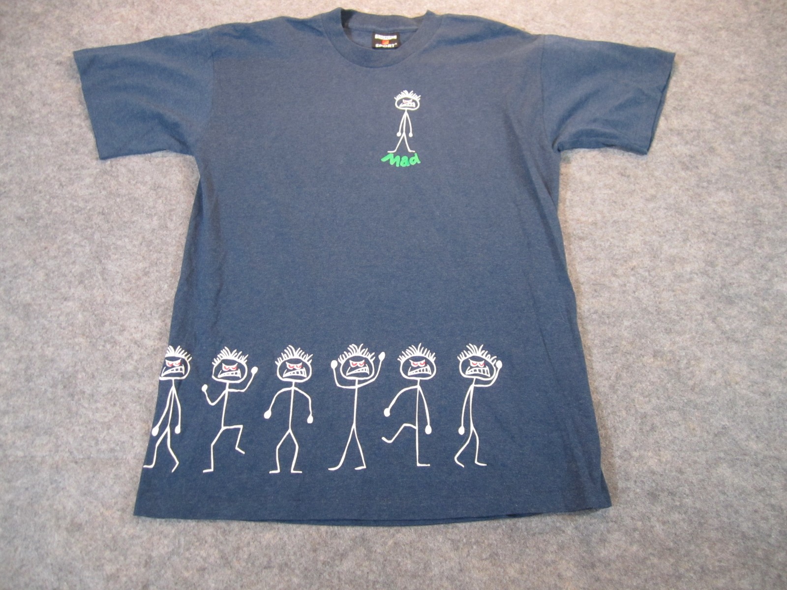 Vintage Mad Stick Figure Shirt Large Signal Sport Graphic 90s Check Measurements