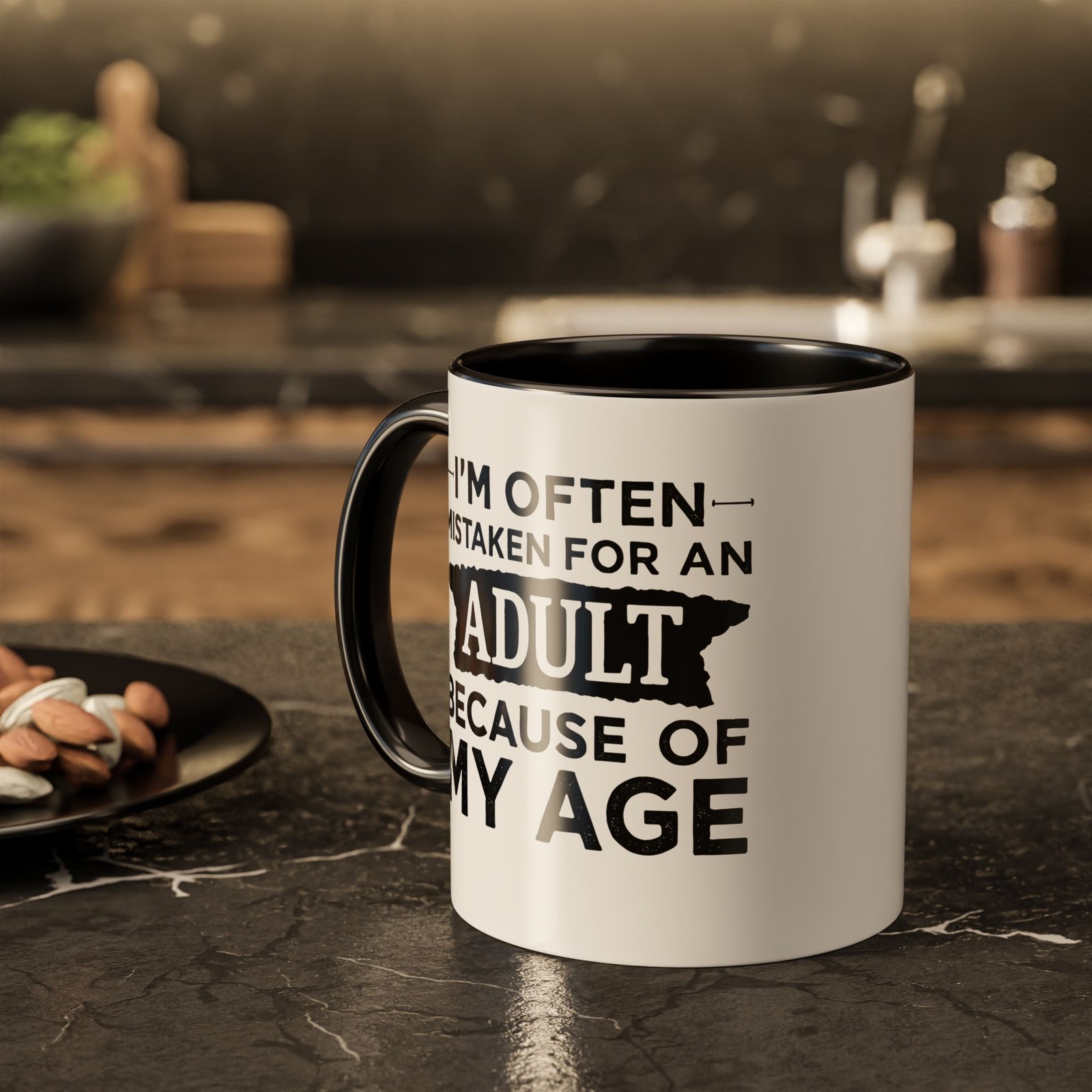 I’m Often Mistaken for an Adult Due to My Age – Two-Toned Mug