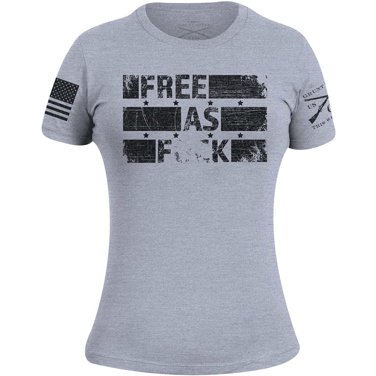 Grunt Style Women’s Free As Fck T-Shirt – Heather Gray