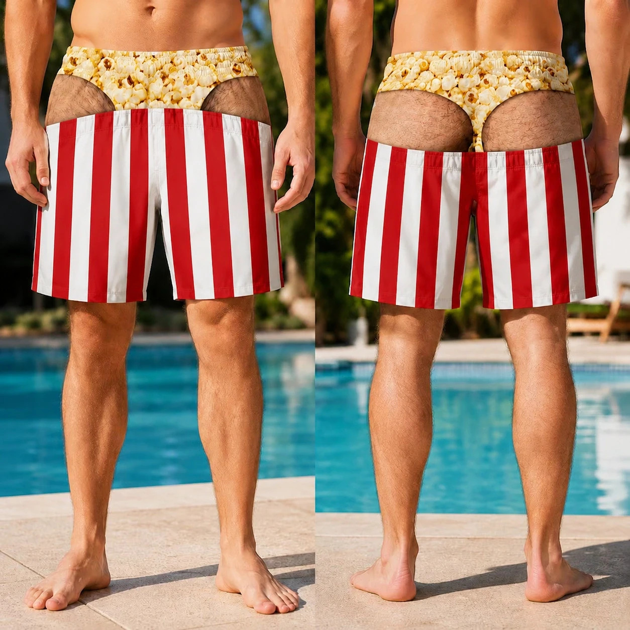 Funny Tropical Hawaii Swim Trunks Custom Beach Shorts Gag Gift for Men